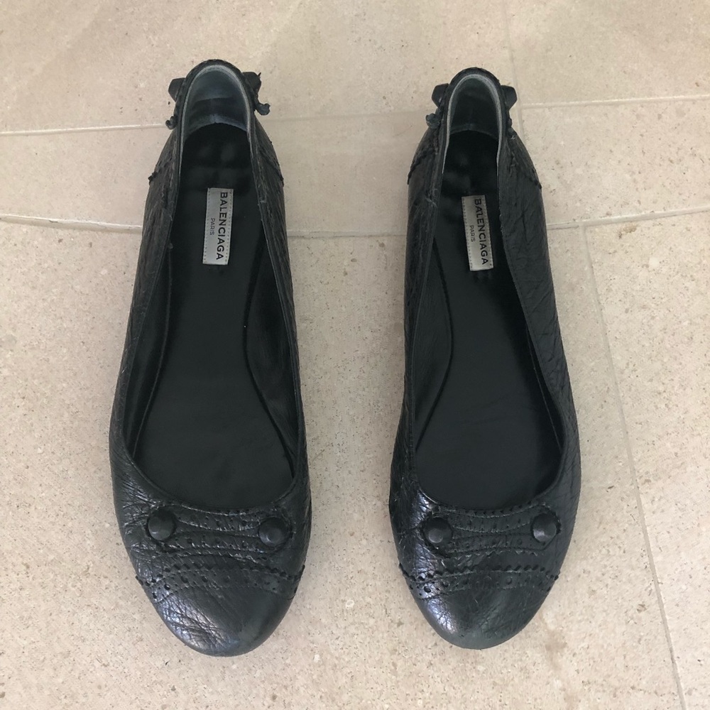 Balenciaga Arena Round-Toe Flats